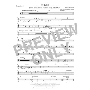 Rubies (After Thelonious Monk's "Ruby, My Dear") - Percussion 3